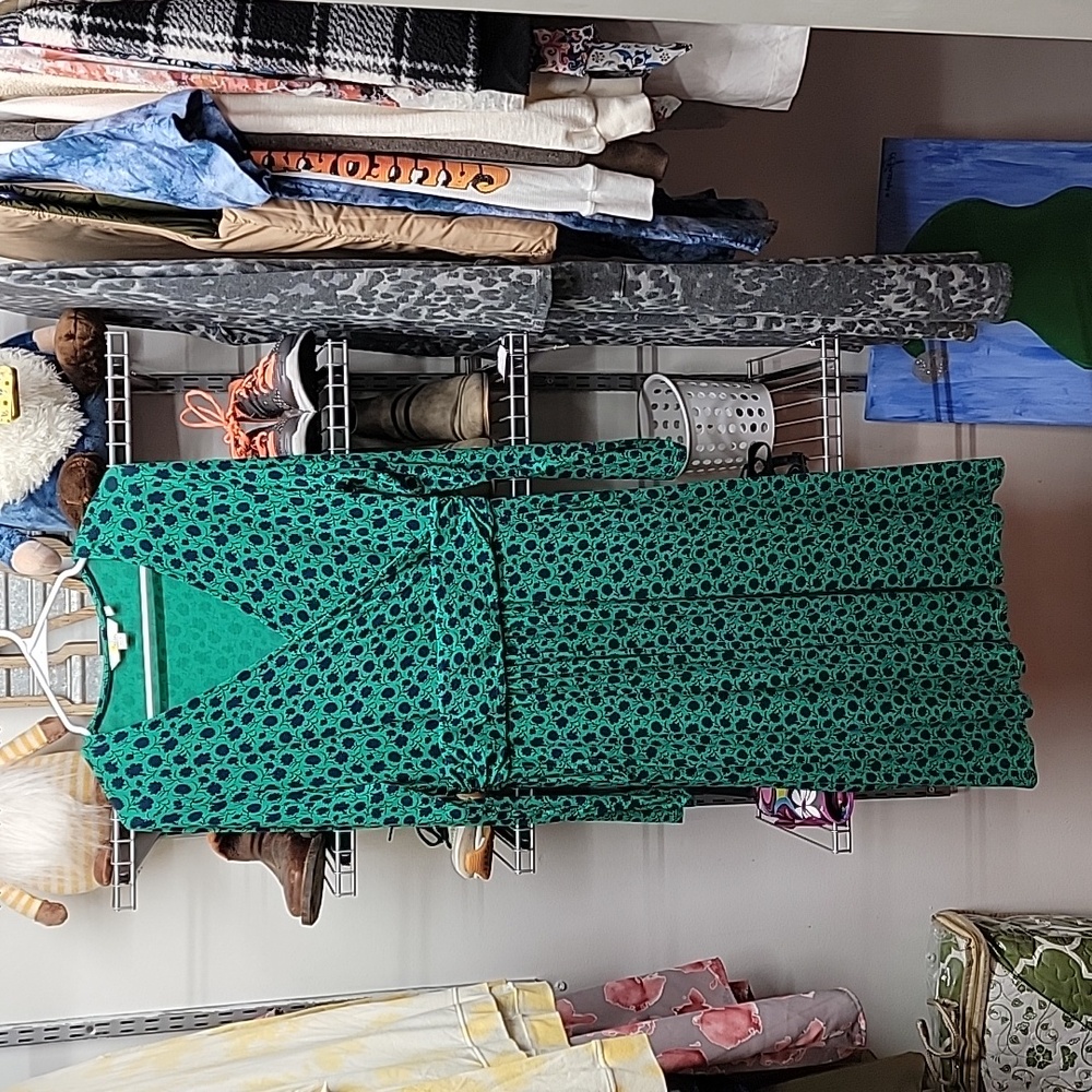 Boden Green and Navy Dress Size 14